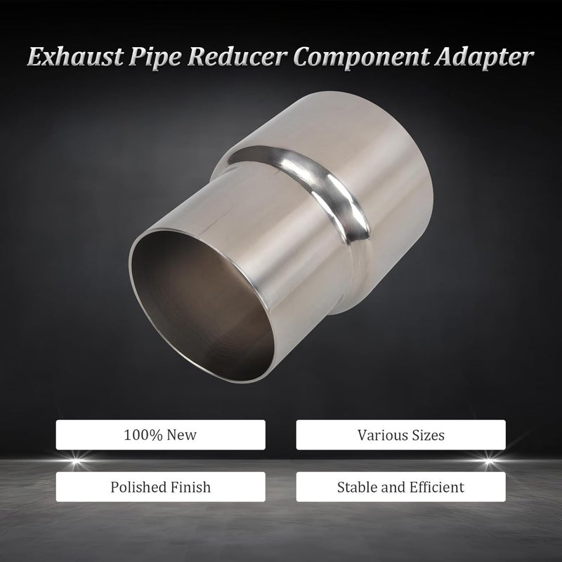 SSN Exhaust Pipe Reducer Component Adapter 2.5 Inch ID to 3.0 Inch ID Polished 304 Stainless Steel Universal ID 2.5" to ID 3.0" Exhaust Pipe Reducer Adapter 4 Inch Length-Pair - Image 5